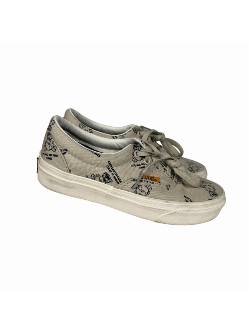 Vans Era Casual Skate Shoes Mens Size 13 Earth Off White Canvas Womens Size 6